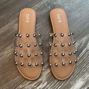 Bar lll clear studded slides